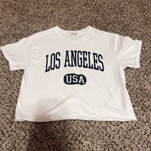 ONE SIZE FITS ALL Brandy Melville Los Angeles Cropped T Shirt